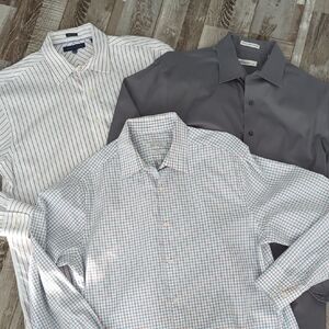 Dress Shirt Bundle ThreeTommy Hilfiger Kenneth Cole Perry Ellis sz 16.5 34/35